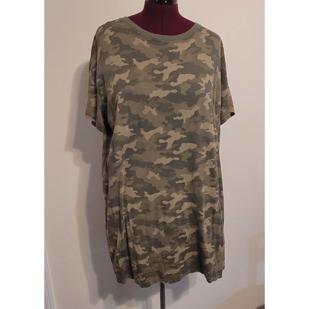 Old Navy Easy T Mini Dress Womens XL Olive Camo Short Sleeve Cotton T Shirt